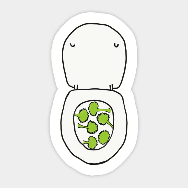 Toilet Full of Broccoli Sticker by notandy